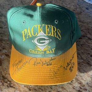 Green Bay Packers Green and Gold Cap signed